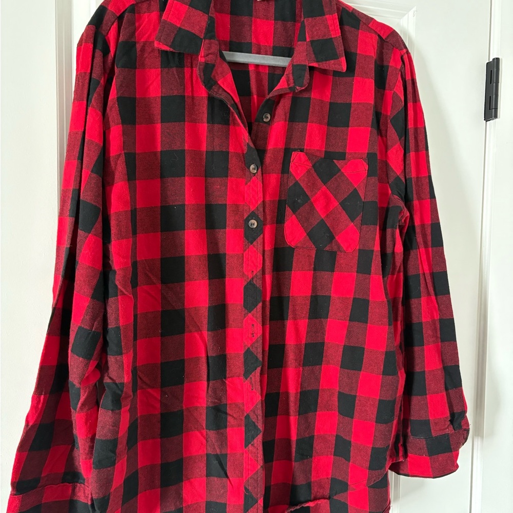 L.I.F.E Red and Black Plaid Shirt